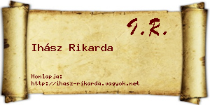 Ihász Rikarda névjegykártya